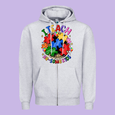 I Teach Au Some Kids Zipper Hoodie Designed By Jahusdesignshop