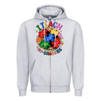 Heather Grey i teach au some kids Zipper Hoodie - JahusDesignShop