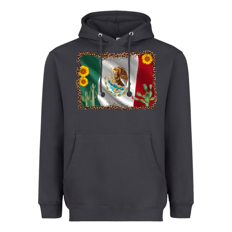 Mexico Flag Sunflower Cactus Heavyweight Hoodie by AdoDesignShop | Teevron