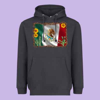Mexico Flag Sunflower Cactus Heavyweight Hoodie Designed By Adodesignshop