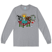 Heather Grey tanned and tipsy Long Sleeve Tee - SublimationCraftShop