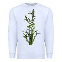 White Lucky Bamboo Premium Sweatshirt - LillyAllenDesigns