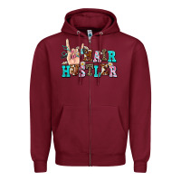 Burgundy hair hustler Zipper Hoodie - AdoDesignShop
