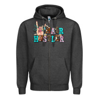 Charcoal Heather hair hustler Zipper Hoodie - AdoDesignShop