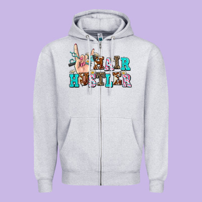 Hair Hustler Zipper Hoodie Designed By Adodesignshop
