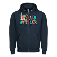 Navy hair hustler Zipper Hoodie - AdoDesignShop