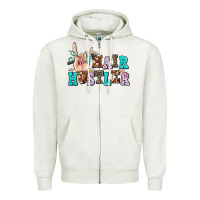 Oatmeal Heather hair hustler Zipper Hoodie - AdoDesignShop