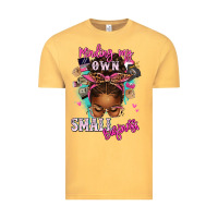 Vintage Mustard minding my own small business afro messy bun Vintage Tee - texasbilliewilder