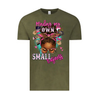 Vintage Olive minding my own small business afro messy bun Vintage Tee - texasbilliewilder