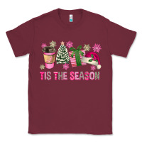 Burgundy Pink Christmas Tis The Season Classic Tee - FaDigitalArtStudio