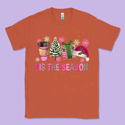 Pink Christmas Tis The Season Classic Tee Designed By Fadigitalartstudio