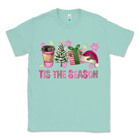 Seafoam Pink Christmas Tis The Season Classic Tee - FaDigitalArtStudio