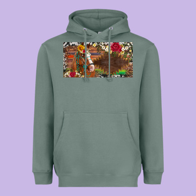 Western Turquoise Gemstone Horse Cowhide Leopard Floral Background Lic Heavyweight Hoodie Designed By Artiststas
