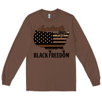 Chestnut juneteenth 1865 black freedom Long Sleeve Tee - HRA Design Shop