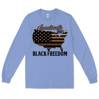 Colony Blue juneteenth 1865 black freedom Long Sleeve Tee - HRA Design Shop