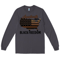 Smoke juneteenth 1865 black freedom Long Sleeve Tee - HRA Design Shop