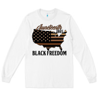 White juneteenth 1865 black freedom Long Sleeve Tee - HRA Design Shop