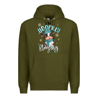 Army Green i'm udderly freezing baby cow Premium Hoodie - MaliasSmallBusiness