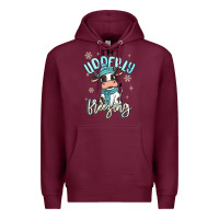 Burgundy i'm udderly freezing baby cow Premium Hoodie - MaliasSmallBusiness