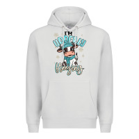 Dove Grey i'm udderly freezing baby cow Premium Hoodie - MaliasSmallBusiness