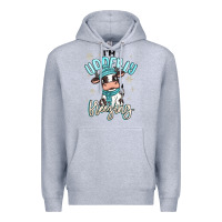 Heather Grey i'm udderly freezing baby cow Premium Hoodie - MaliasSmallBusiness