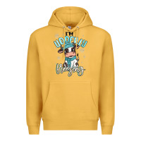 Mustard i'm udderly freezing baby cow Premium Hoodie - MaliasSmallBusiness