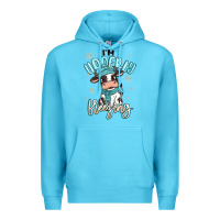 Ocean Blue i'm udderly freezing baby cow Premium Hoodie - MaliasSmallBusiness