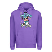 Purple i'm udderly freezing baby cow Premium Hoodie - MaliasSmallBusiness