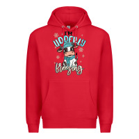 Red i'm udderly freezing baby cow Premium Hoodie - MaliasSmallBusiness