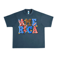 Midnight Navy America with lightning bolt Urban Heavy Tee - texasbilliewilder