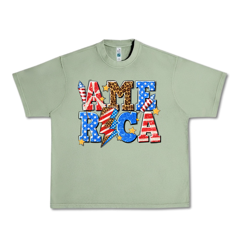 America With Lightning Bolt Urban Heavy Tee by texasbilliewilder | Teevron