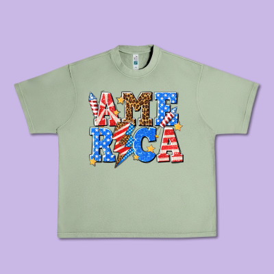 Urban Heavy Tee America with lightning bolt