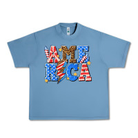 Pebble Blue America with lightning bolt Urban Heavy Tee - texasbilliewilder