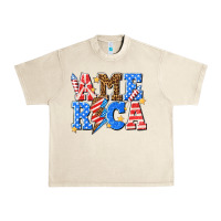 Sandshell America with lightning bolt Urban Heavy Tee - texasbilliewilder
