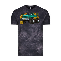 Cloud Black monster truck with sunflower western Vintage Tee - texasbilliewilder
