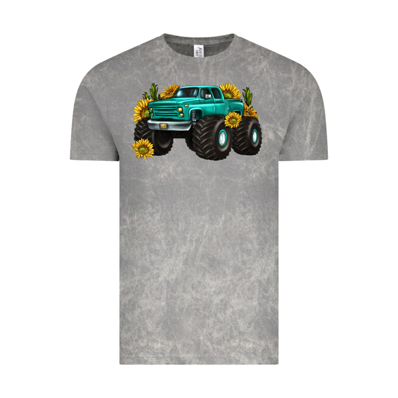 Monster Truck With Sunflower Western Vintage Tee by texasbilliewilder | Teevron
