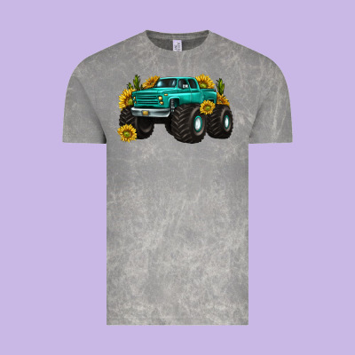 Vintage Tee monster truck with sunflower western