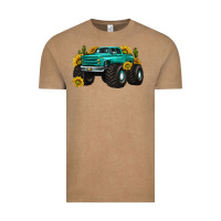 Vintage Coffee monster truck with sunflower western Vintage Tee - texasbilliewilder