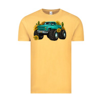 Vintage Mustard monster truck with sunflower western Vintage Tee - texasbilliewilder