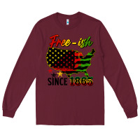 Burgundy free ish since 1865 Long Sleeve Tee - HRA Design Shop