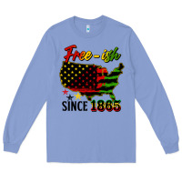 Colony Blue free ish since 1865 Long Sleeve Tee - HRA Design Shop