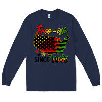 Navy free ish since 1865 Long Sleeve Tee - HRA Design Shop