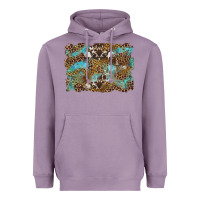 Lavender western leopards and turquoise with cowhide background Heavyweight Hoodie - Artiststas