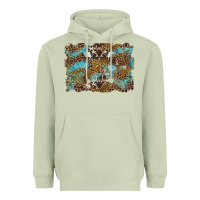 Matcha western leopards and turquoise with cowhide background Heavyweight Hoodie - Artiststas