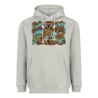 Moon Dust western leopards and turquoise with cowhide background Heavyweight Hoodie - Artiststas