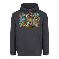 Smoke western leopards and turquoise with cowhide background Heavyweight Hoodie - Artiststas