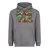 Storm western leopards and turquoise with cowhide background Heavyweight Hoodie - Artiststas