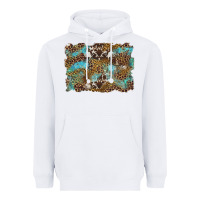 White western leopards and turquoise with cowhide background Heavyweight Hoodie - Artiststas