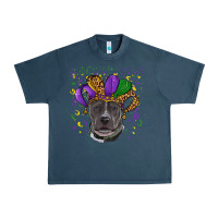 Midnight Navy mardi gras pitbull Urban Heavy Tee - RanaPortraitStore