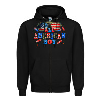 Black all american boy Zipper Hoodie - AdoDesignShop